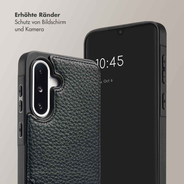 Selencia Nova Back Cover mit Kordel und Kartenhalter für das Samsung Galaxy A36 / A56 - Schwarz