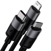 Baseus StarSpeed-Series 3-in-1-Schnellladekabel – USB-A zu USB-C / Lightning / Micro-USB – 1,2 Meter – Schwarz