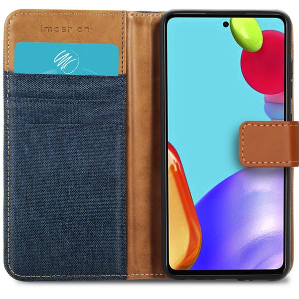 imoshion Luxuriöse Canvas-Klapphülle Samsung Galaxy A72 - Dunkelblau