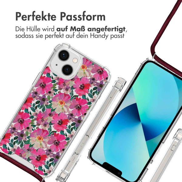 imoshion Design Hülle mit Band für das iPhone 13 - Flower Water