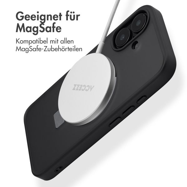 Accezz Ring Stand Backcover mit MagSafe für das Apple iPhone 16 - Schwarz