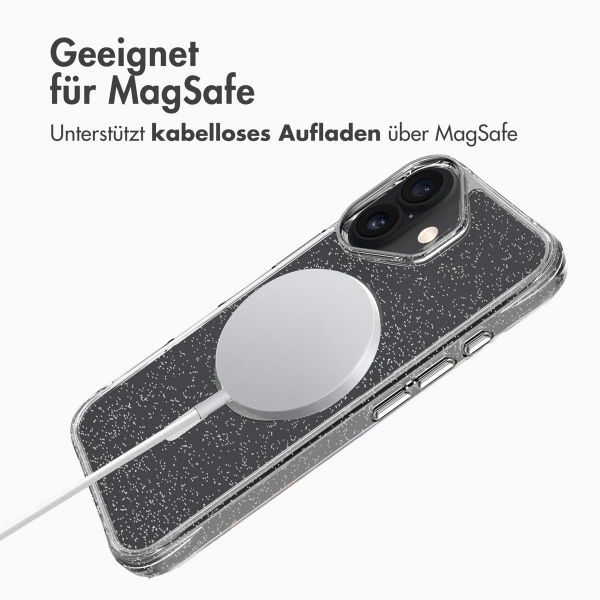 imoshion Klare Glitter Backcover mit MagSafe Apple iPhone 16 - Silber