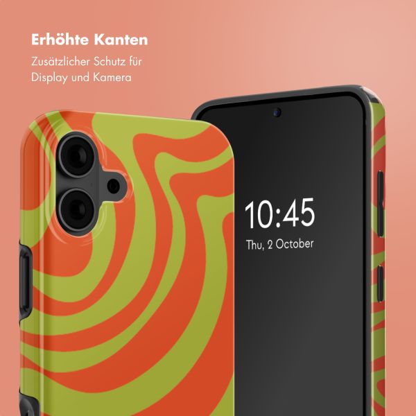 Selencia Vivid Rückabdeckung mit MagSafe iPhone 16 - Wavy Swirl Orange Fern