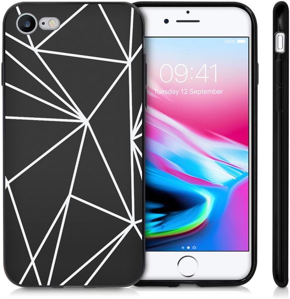 imoshion Design Hülle für das iPhone SE (2022 / 2020) / 8 / 7 - Graphic Cube Black