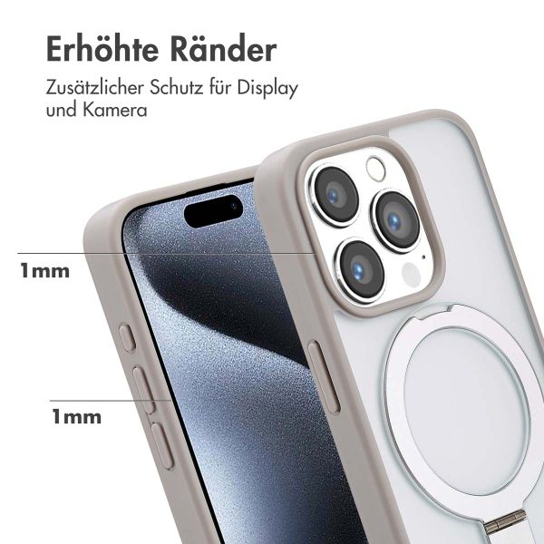 Accezz Ring Stand Backcover mit MagSafe Apple iPhone 15 Pro - Grau