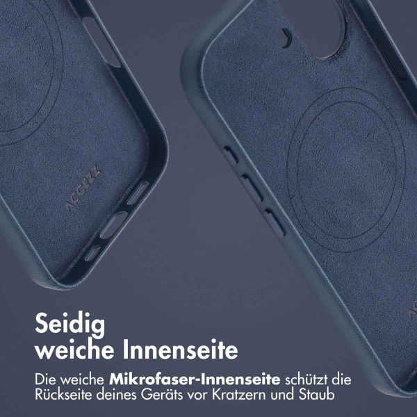 Accezz MagSafe Leather Backcover Apple iPhone 16 - Nightfall Blue