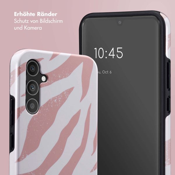 Selencia Vivid Tough Back Cover für das Samsung Galaxy A34 (5G) - Colorful Zebra Old Pink