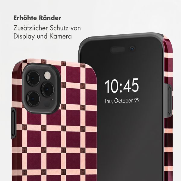 Selencia Vivid Back Cover Apple iPhone 12 (Pro) - Check This Burgundy