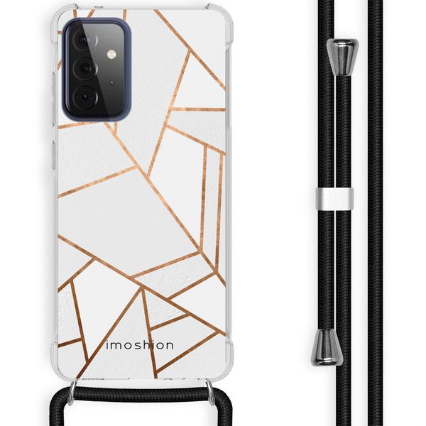 imoshion Design Hülle mit Band für das Samsung Galaxy A72 - White Graphic