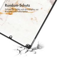 imoshion Design Trifold Klapphülle für das iPad 9 (2021) 10.2 Zoll / iPad 8 (2020) 10.2 Zoll / iPad 7 (2019) 10.2 Zoll - White Marble