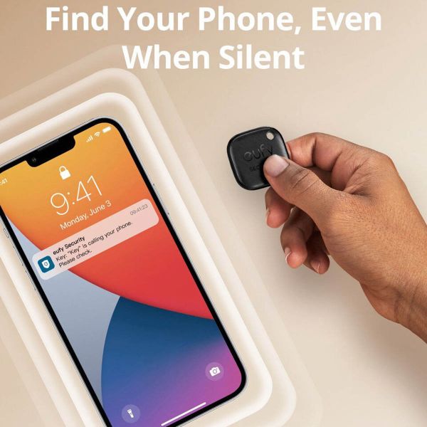 Eufy Smart Tracker Link - Bluetooth-Tracker für iOS - 4 Pack - Schwarz