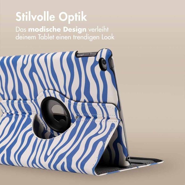 imoshion 360° drehbare Design Klapphülle Apple iPad 6 (2018) 9.7 Zoll / iPad 5 (2017) 9.7 Zoll - White Blue Stripes