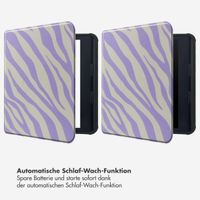 Selencia Vivid Klapphülle für das Kobo Libra Colour - Zebra Light Lilac