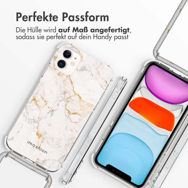 imoshion Design Hülle mit Band für das iPhone 11 - White Marble