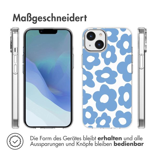 imoshion Design Hülle iPhone 14 - Retro Blue Flowers