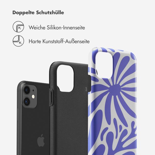 Selencia Vivid Tough Back Cover für das iPhone 11 - Modern Bloom Sapphire Blue