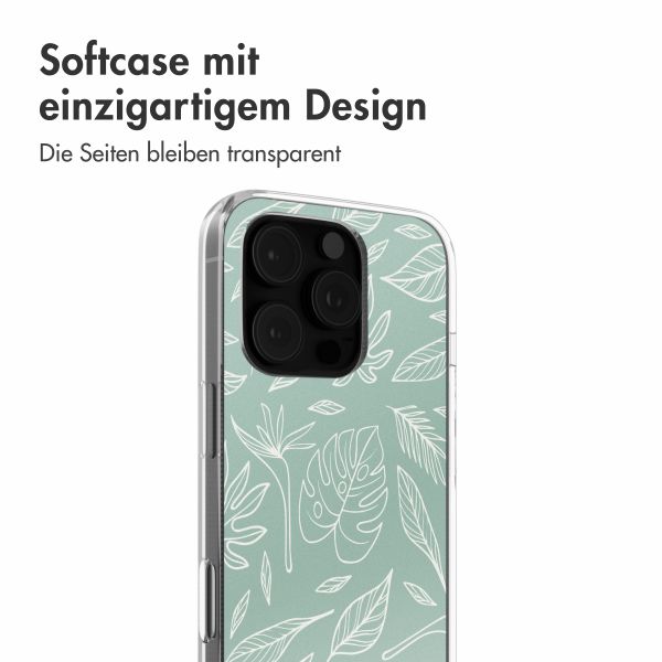 imoshion Design Hülle Apple iPhone 16 Pro - Leaves Line-Art