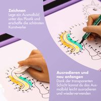 imoshion Reisetisch - Tablethalter Auto - 7 Aufbewahrungsfächer - Inklusive 2 Malvorlagen - Violett
