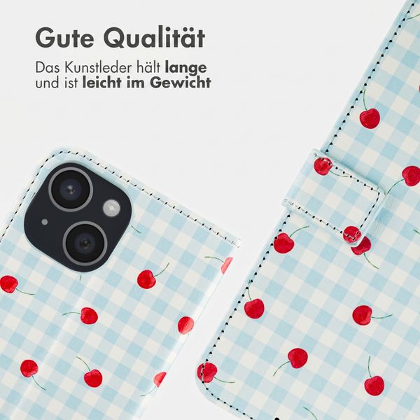 imoshion Design Klapphülle Apple iPhone 15 - Cherry Check