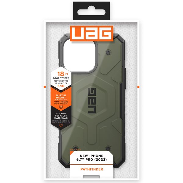 UAG Pathfinder Case MagSafe für das iPhone 15 Pro Max - Olive Drab