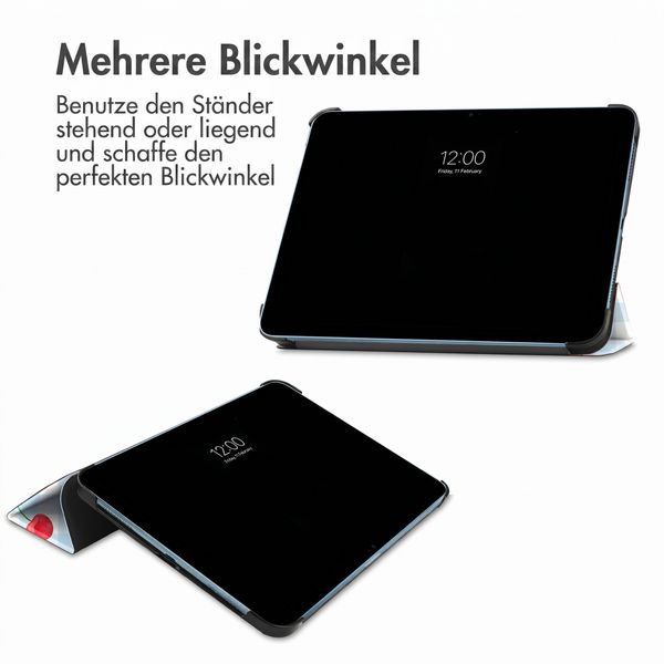 imoshion Design Trifold Klaphülle Apple iPad 11 (2025) 11 Zoll A16 / iPad 10 (2022) 10.9 Zoll - Cherry Check