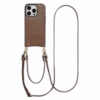 Selencia Nova HandyHülle mit Kordel und Kartenhalter Apple iPhone 16 Pro Max - Mocha Brown