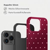 Selencia Vivid Back Cover Apple iPhone 15 Pro - Happy Dots Burgundy