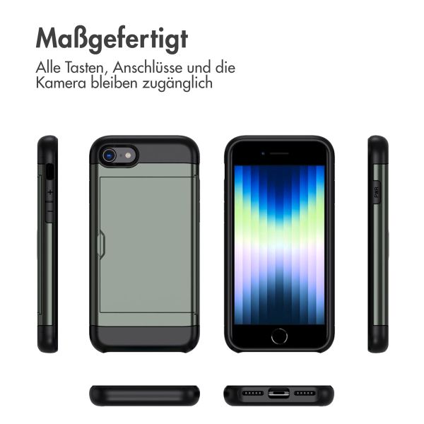 imoshion Backcover mit Kartenfach Apple iPhone SE (2022 / 2020) / 8 / 7 - Dunkelgrün