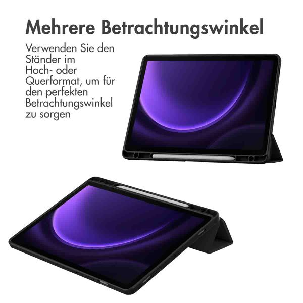 imoshion Trifold Hardcase Klapphülle Samsung Galaxy Tab S9 11.0 Zoll / Tab S10 FE / S9 FE 10.9 Zoll - Schwarz