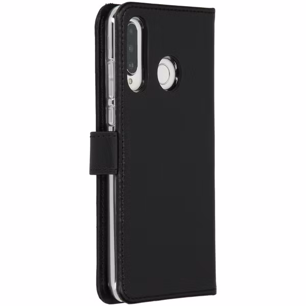 Selencia Echtleder Klapphülle Huawei P30 Lite - Schwarz