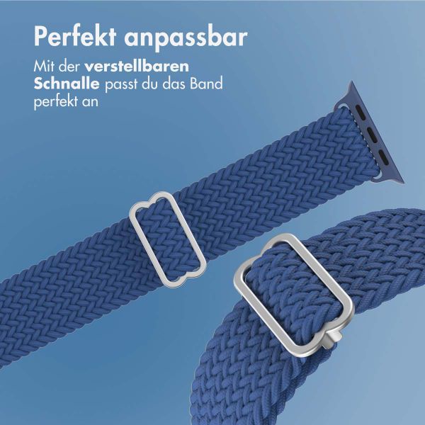 imoshion Gewebtes Nylonarmband für die Apple Watch Series 1 bis 10 / SE / Ultra (2) (44/45/46/49 mm) - Dunkelblau