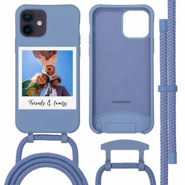 Personalisierte Color Backcover MagSafe mit abtrennbarem Band und Polaroid für iPhone 12 Pro - Ash Blue