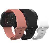 imoshion Silikonband Multipack für die Fitbit Versa 4 / 3 / Sense (2) - Schwarz / Weiß / Orange