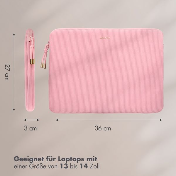 Selencia Cord Laptop Hülle 13-14 Zoll - Laptop Sleeve - Soft Blush