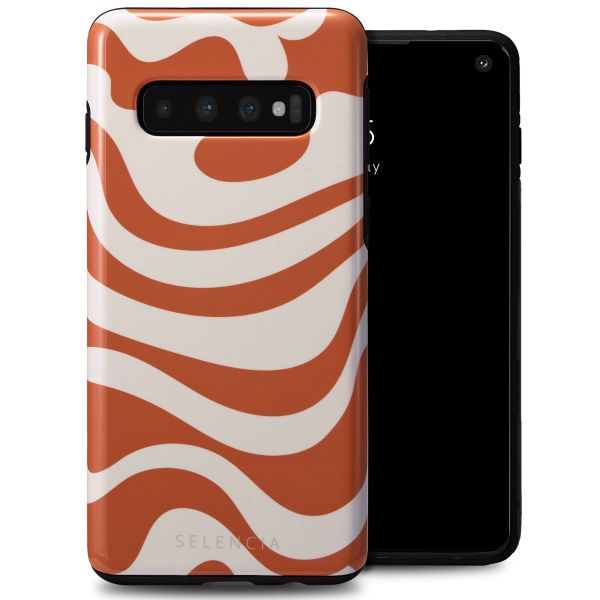 Selencia Vivid Tough Back Cover für das Samsung Galaxy S10 - Dream Swirl Orange