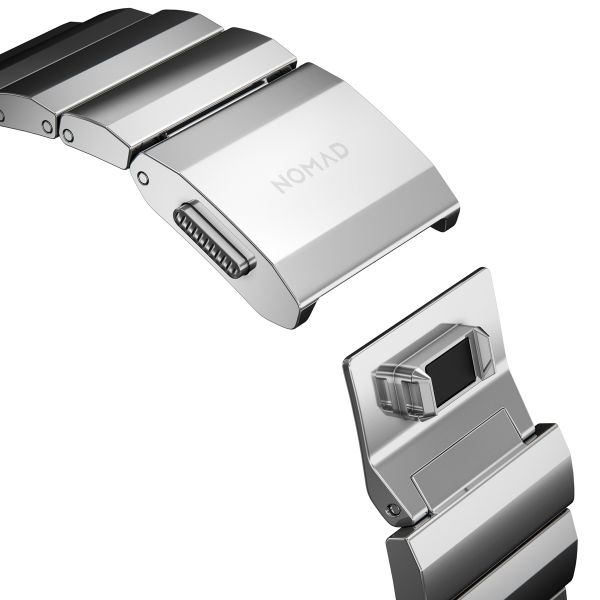 Nomad Magnetisches Stahlgliederarmband für die Apple Watch Series 1 bis 10 / SE / Ultra (2) (44/45/46/49 mm) - Silber