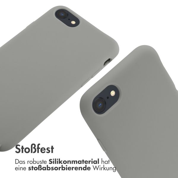 imoshion Silikonhülle mit Band für das iPhone SE (2022 / 2020) / 8 / 7 - Hellgrau