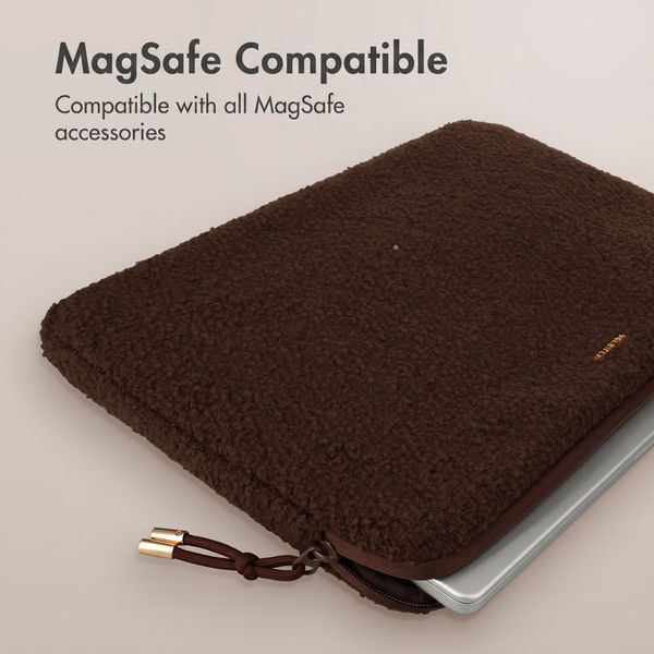 Selencia Teddy Laptop Hülle 13-14 Zoll - Laptop Sleeve - Choco Brown