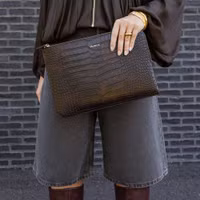 Selencia Croco Laptop Hülle 13 Zoll - Laptop Sleeve - Choco Brown