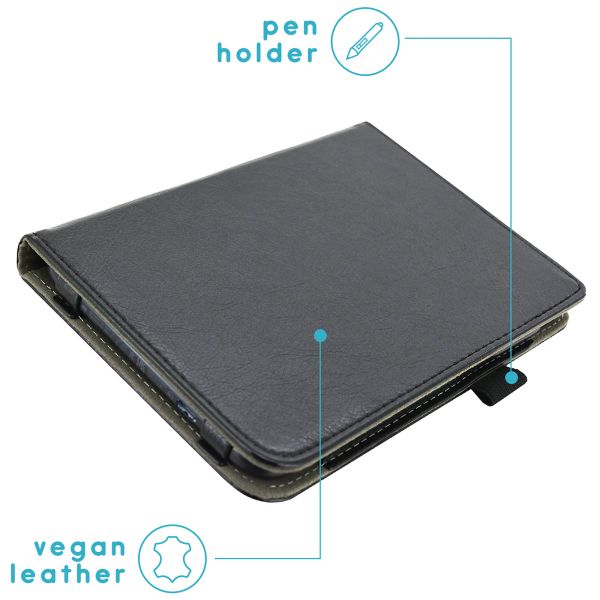 imoshion Vegan Leather Klapphülle für das Kobo Clara Colour / Clara BW / Tolino Shine 5 / Shine Color - Schwarz