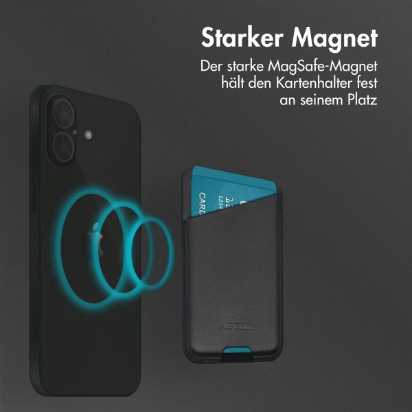 Accezz Lederkartenhalter - Geeignet für MagSafe und Qi2 - Onyx Black