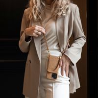 Selencia Nova Croco HandyHülle mit Kordel und Kartenhalter Samsung Galaxy A56 - Toasted Almond
