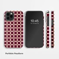 Selencia Vivid Back Cover Apple iPhone 12 (Pro) - Check This Burgundy