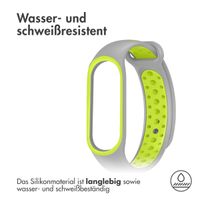 imoshion Silikonband Sport für das Xiaomi Mi Band 5 / 6 - Grau / Lime