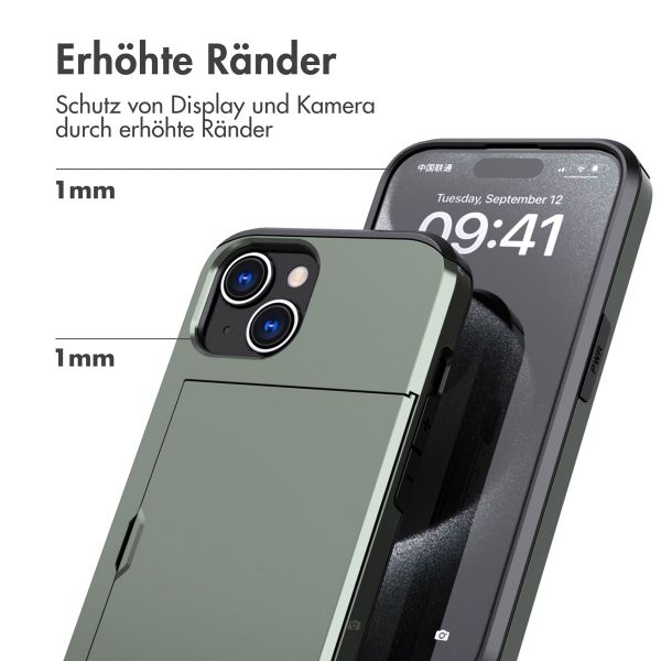 imoshion Backcover mit Kartenfach für das iPhone 15 - Dunkelgrün