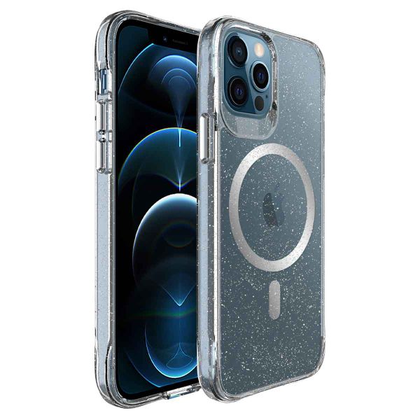 imoshion Klare Glitter Backcover mit MagSafe Apple iPhone 12 (Pro) - Silber