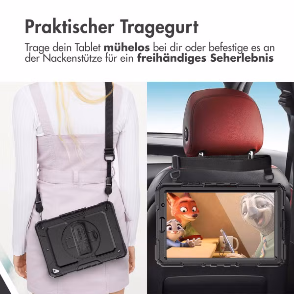 Accezz ﻿Robustes Back Cover mit Schultergurt Apple iPad Air 11 Zoll (2025) M3 / (2024) M2 - Schwarz