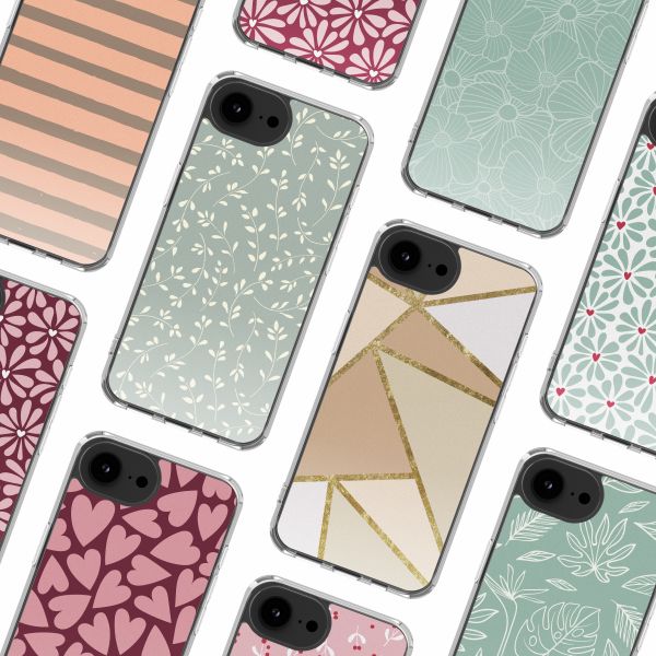 imoshion Design Hülle Apple iPhone 16e - Smoke Green Flowers