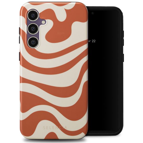 Selencia Vivid Tough Back Cover für das Samsung Galaxy S23 FE - Dream Swirl Orange