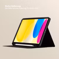 Selencia Sabi Klapphülle mit Leopardenmuster Apple iPad 11 (2025) 11 Zoll A16 / iPad 10 (2022) 10.9 Zoll - Soft Ivory